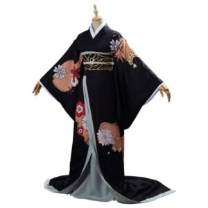 Kibutsuji Muzan Kimono Dress Kimetsu No Yaiba Female Form Outfit Cosplay Costume