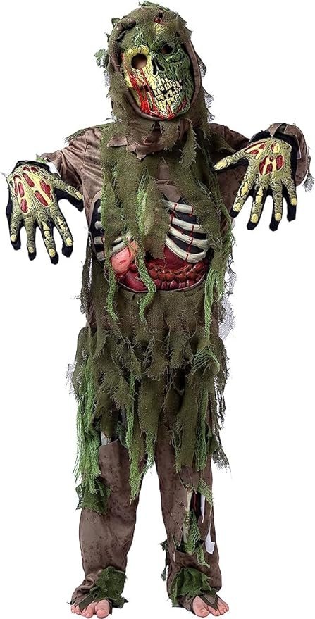 Spooktacular Creations Swamp Deluxe Skeleton Living Dead Zombie Costume for Halloween Kids Monster Role-Playing - Image 3