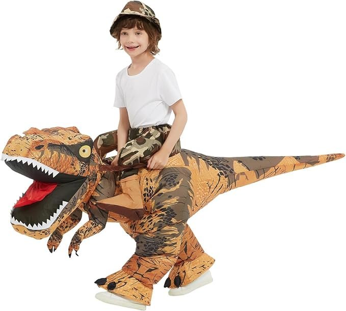GOOSH Inflatable Dinosaur Costume Kids Halloween Blow up Costume for Boy Girl Funny Riding T Rex Costume for Party Cosplay - Image 5