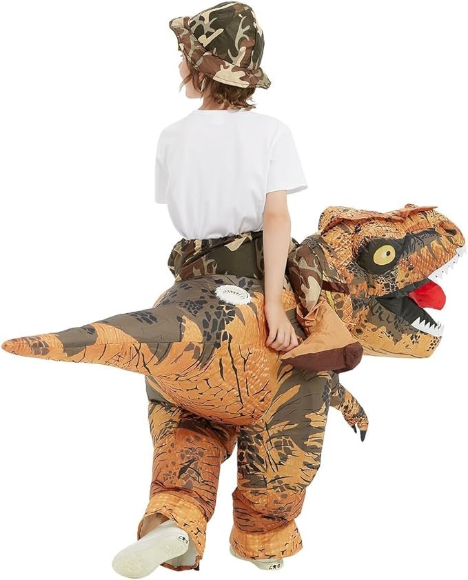 GOOSH Inflatable Dinosaur Costume Kids Halloween Blow up Costume for Boy Girl Funny Riding T Rex Costume for Party Cosplay - Image 6
