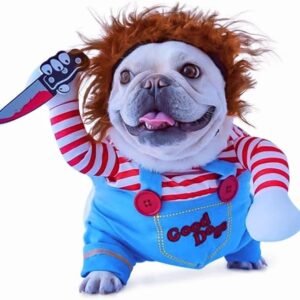 Pet Deadly Doll Dog Costumes, Funny Pets Cosplay Costume Halloween Dog Clothes Party Costume for Small Medium Large Dogs(Medium)