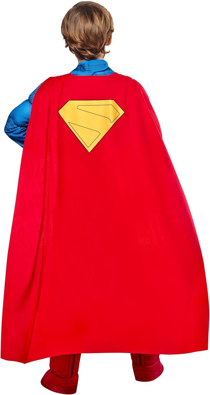 Rubies Superman Deluxe Kids Boys Costume Jumpsuit with Shoe Covers and Cape - Image 3
