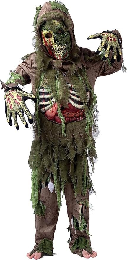 Spooktacular Creations Swamp Deluxe Skeleton Living Dead Zombie Costume for Halloween Kids Monster Role-Playing - Image 2