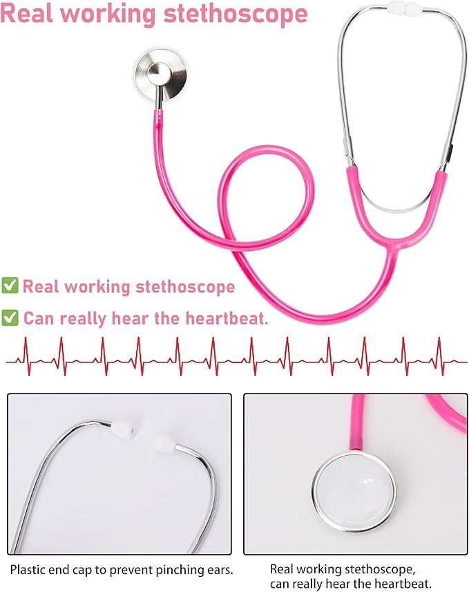 ICECUTE Doctor Costume for Kids Scrubs with Accessories,7Pcs Toddler Halloween Costume for Boy Girls,3-11 Years - Image 5