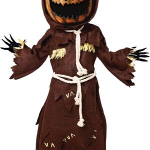 Spooktacular Creations Scary Scarecrow Costume for Kids, Halloween Costume for Boys w/Pumpkin Head, Pumpkin Outfit for Boys