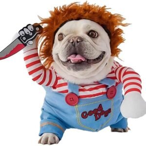 Pet Deadly Dog Costume, Cute Dog Cosplay Halloween Christmas Funny Pet Clothes Party Costume for Small Medium and Large Dogs (Small)