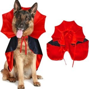 Dog Halloween Costumes, Dog Vampire Devil Cloak Cape Costume Halloween Costumes for Small Medium Large Dogs Pets (Large)