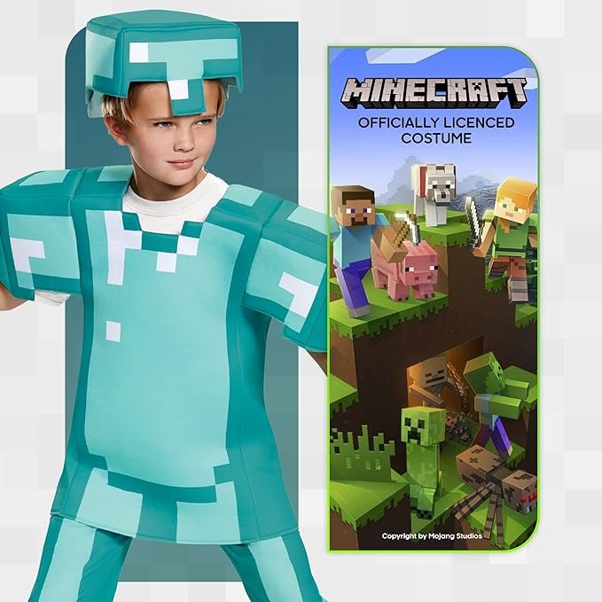 Kids Minecraft Armor Deluxe Halloween Costume - Image 2