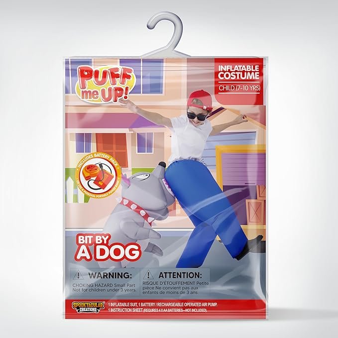 Spooktacular Creations Kids Halloween Inflatable Costumes, Biting By a Dog Inflatable Blow-up Costume Halloween Themed Party - Image 6