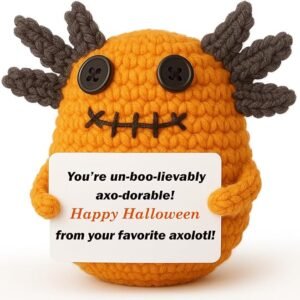 Non Candy Halloween Treats, Crochet Axolotl Décor, Trick or Treat, Halloween Goodie Bag Stuffers in Treat Bag & Boo Basket