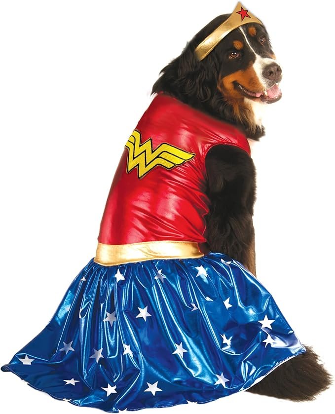 DC Comics: Wonder Woman Pet Costume for For Dogs or Cats by Rubies, Medium - Image 2