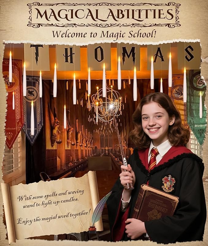 Halloween Decorations Floating Candles with Wand: 20Pcs Flameless Floating Candles with LED Warm Lights Battery Operated Magic Candle for Birthday Gifts Halloween Party Decorations Indoor Home Decor - Image 5