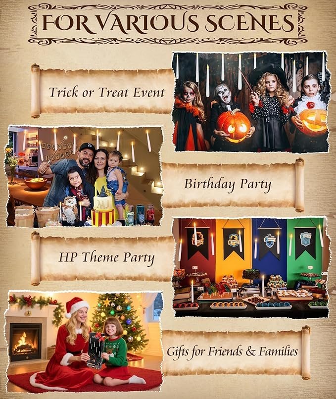 Halloween Decorations Floating Candles with Wand: 20Pcs Flameless Floating Candles with LED Warm Lights Battery Operated Magic Candle for Birthday Gifts Halloween Party Decorations Indoor Home Decor - Image 6