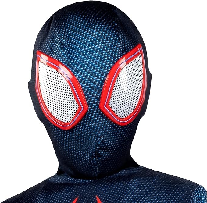 Marvel Miles Morales: Spider-Man Official Youth Deluxe Zentai Costume - Stretch Spandex with Hidden Zippers and Wrist Slits - Image 5