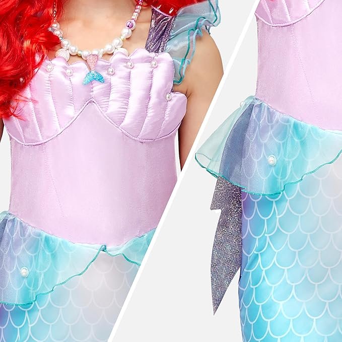 Spooktacular Creations Halloween Mermaid Costume for Girls, Little Mermaid Dress, Princess Dress Up for Girls 4-6 for DressUp - Image 4