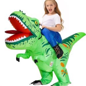 MT MENGTONG Inflatable Dinosaur Costume Kids Riding T Rex Blow up Halloween Costume Funny Party for Boys/Girls