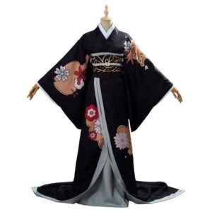 Kibutsuji Muzan Kimono Dress Kimetsu No Yaiba Female Form Outfit Cosplay Costume